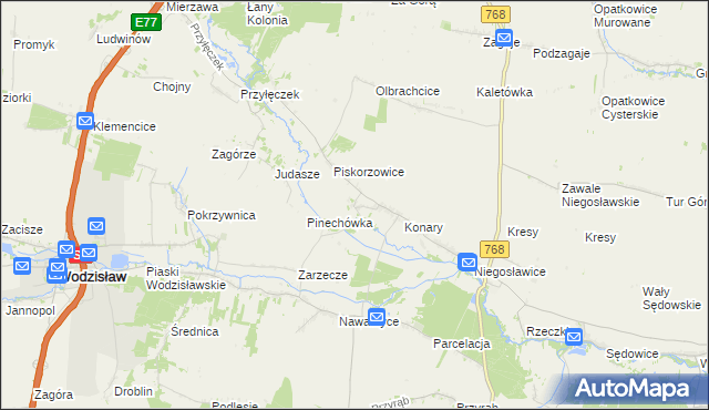 mapa Strzeszkowice, Strzeszkowice na mapie Targeo