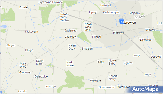 mapa Studzień, Studzień na mapie Targeo