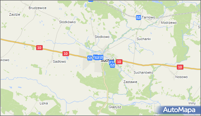 mapa Suchań, Suchań na mapie Targeo