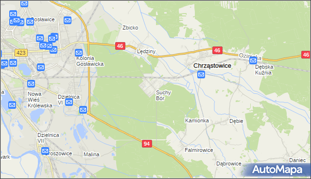 mapa Suchy Bór, Suchy Bór na mapie Targeo