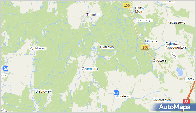 mapa Suchy Las gmina Nowogard, Suchy Las gmina Nowogard na mapie Targeo