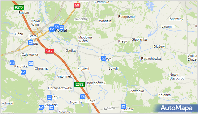 mapa Sufczyn gmina Kołbiel, Sufczyn gmina Kołbiel na mapie Targeo