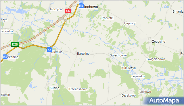 mapa Sulechowo, Sulechowo na mapie Targeo