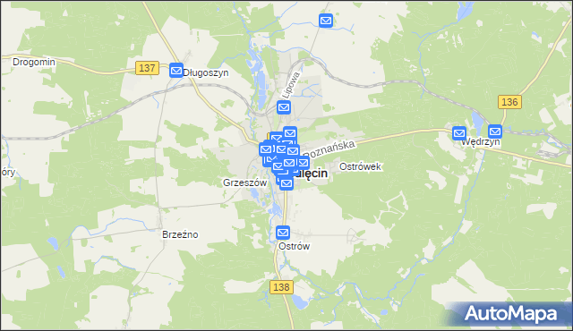 mapa Sulęcin, Sulęcin na mapie Targeo