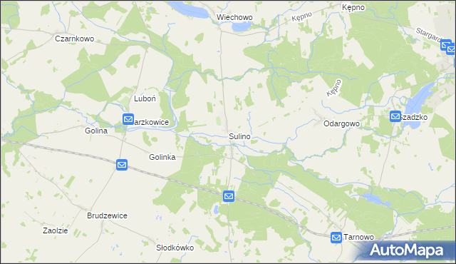 mapa Sulino gmina Marianowo, Sulino gmina Marianowo na mapie Targeo