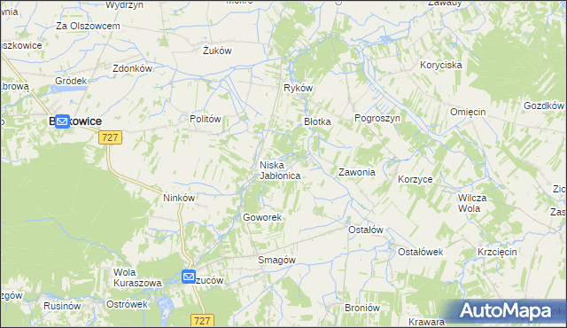 mapa Sulistrowice gmina Chlewiska, Sulistrowice gmina Chlewiska na mapie Targeo