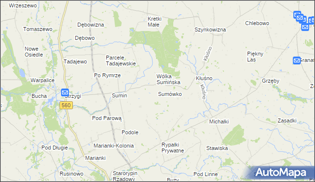 mapa Sumówko gmina Osiek, Sumówko gmina Osiek na mapie Targeo