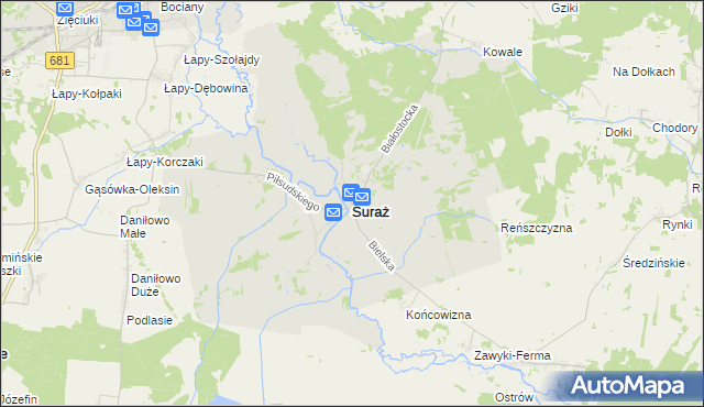 mapa Suraż, Suraż na mapie Targeo