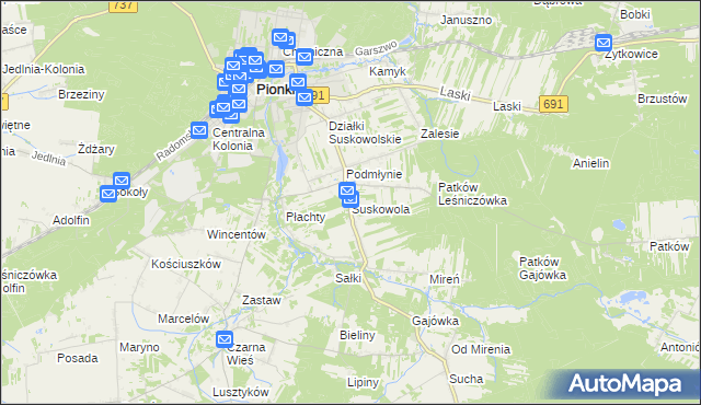 mapa Suskowola, Suskowola na mapie Targeo