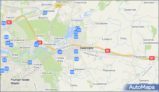 mapa Swarzędz, Swarzędz na mapie Targeo