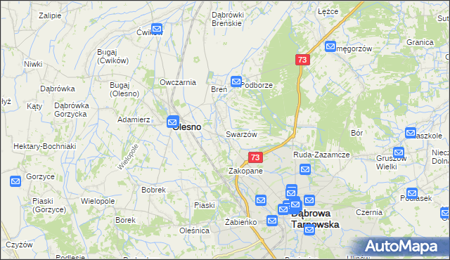 mapa Swarzów, Swarzów na mapie Targeo