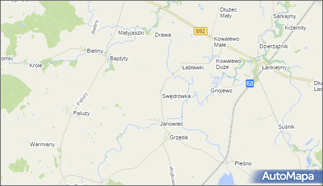 mapa Swędrówka, Swędrówka na mapie Targeo