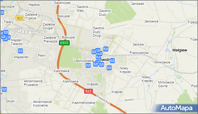 mapa Świdnika, Świdnik na mapie Targeo