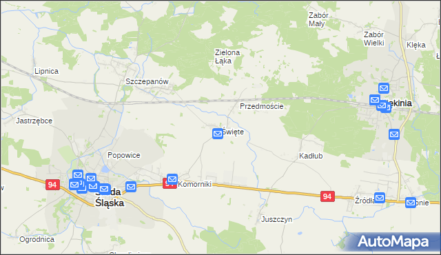 mapa Święte gmina Środa Śląska, Święte gmina Środa Śląska na mapie Targeo