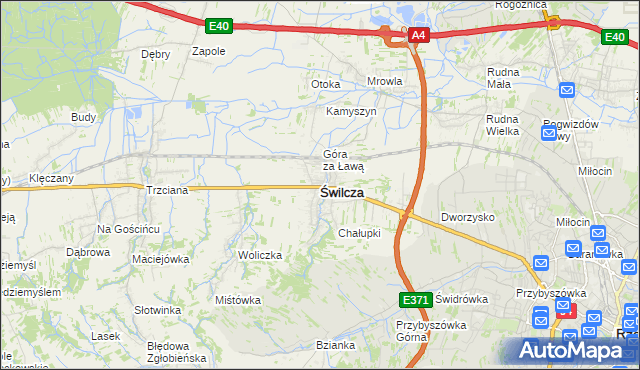 mapa Świlcza, Świlcza na mapie Targeo