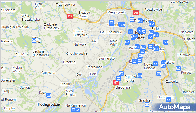 mapa Świniarsko, Świniarsko na mapie Targeo