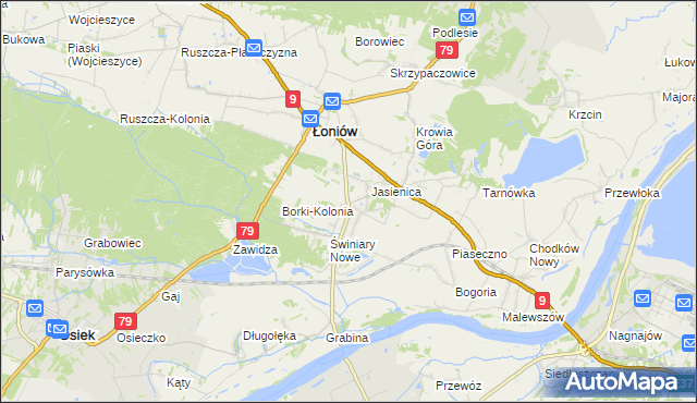 mapa Świniary Stare, Świniary Stare na mapie Targeo