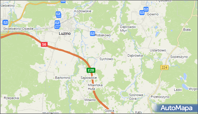 mapa Sychowo, Sychowo na mapie Targeo