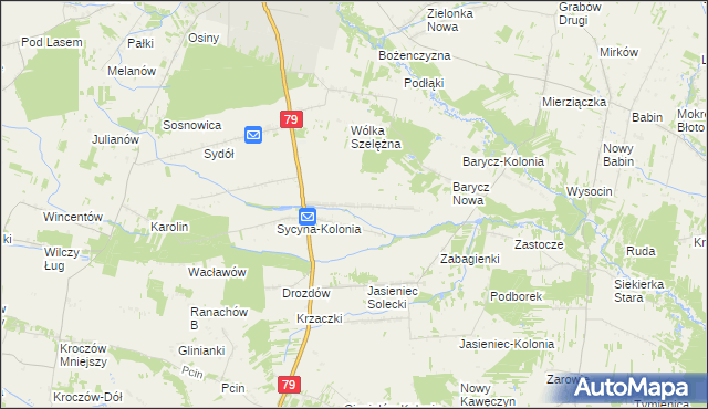 mapa Sycyna Północna, Sycyna Północna na mapie Targeo