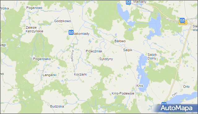 mapa Sykstyny, Sykstyny na mapie Targeo