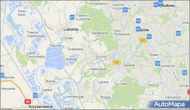 mapa Syrynia, Syrynia na mapie Targeo