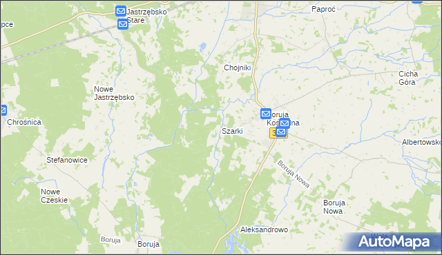 mapa Szarki gmina Nowy Tomyśl, Szarki gmina Nowy Tomyśl na mapie Targeo