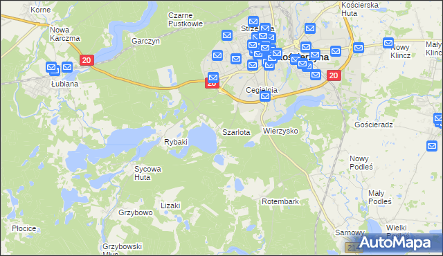 mapa Szarlota, Szarlota na mapie Targeo