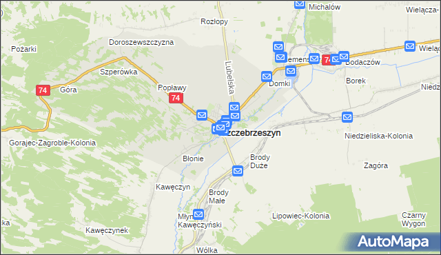 mapa Szczebrzeszyn, Szczebrzeszyn na mapie Targeo