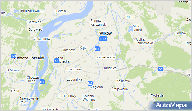 mapa Szczekarków gmina Wilków, Szczekarków gmina Wilków na mapie Targeo