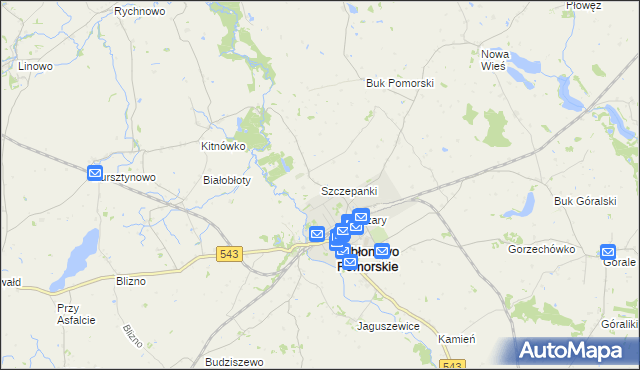mapa Szczepanki gmina Jabłonowo Pomorskie, Szczepanki gmina Jabłonowo Pomorskie na mapie Targeo