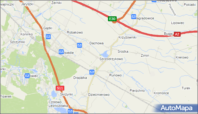 mapa Szczodrzykowo, Szczodrzykowo na mapie Targeo