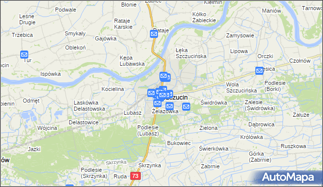 mapa Szczucin, Szczucin na mapie Targeo