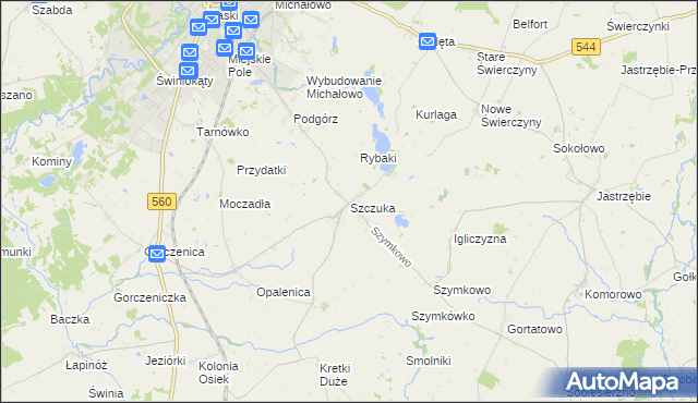 mapa Szczuka, Szczuka na mapie Targeo