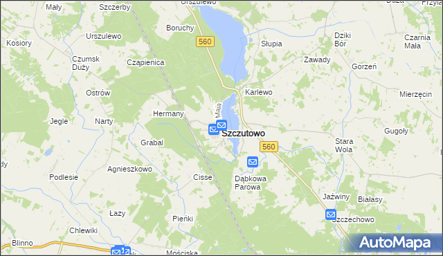 mapa Szczutowo powiat sierpecki, Szczutowo powiat sierpecki na mapie Targeo