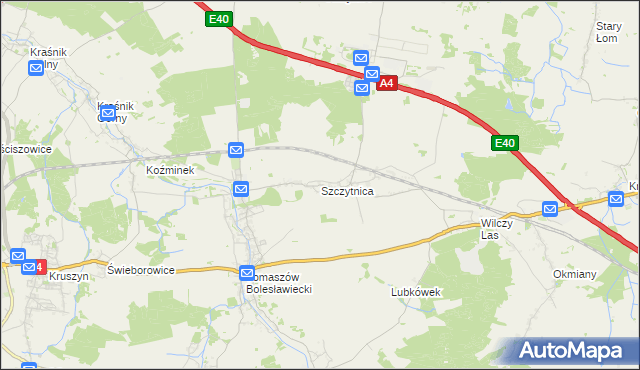 mapa Szczytnica, Szczytnica na mapie Targeo