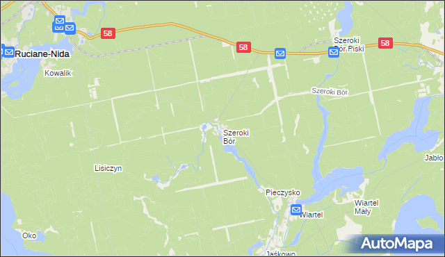 mapa Szeroki Bór, Szeroki Bór na mapie Targeo