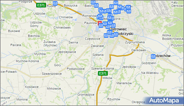 mapa Szewna, Szewna na mapie Targeo