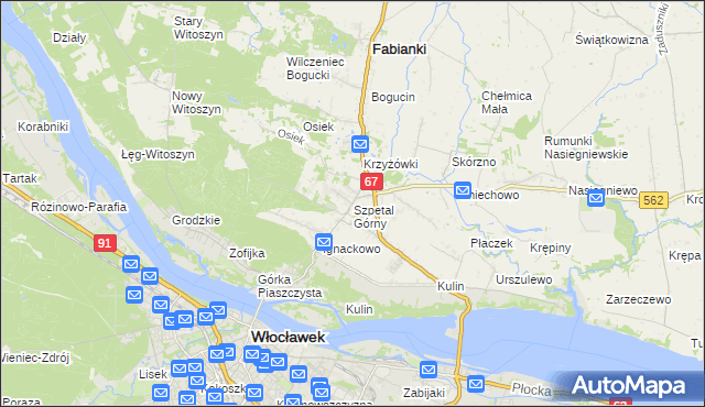 mapa Szpetal Górny, Szpetal Górny na mapie Targeo
