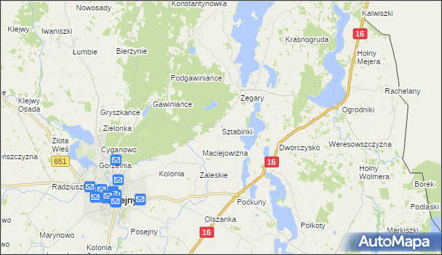 mapa Sztabinki, Sztabinki na mapie Targeo