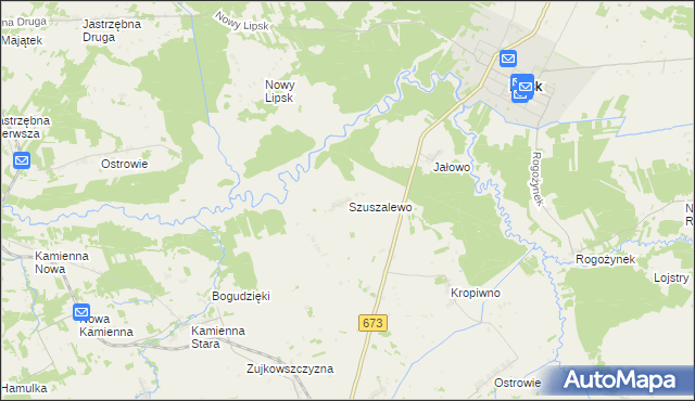 mapa Szuszalewo, Szuszalewo na mapie Targeo