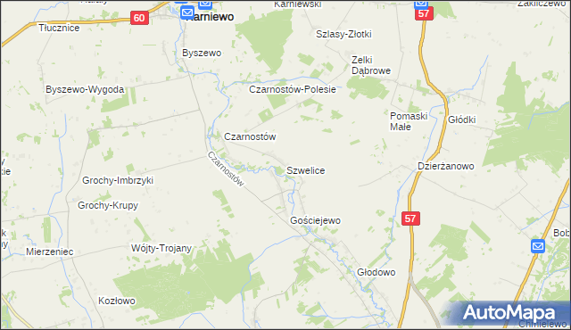 mapa Szwelice, Szwelice na mapie Targeo