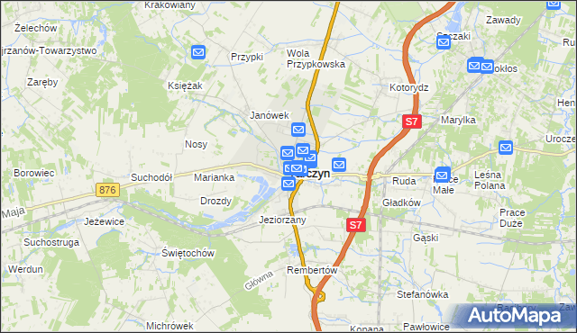 mapa Tarczyn powiat piaseczyński, Tarczyn powiat piaseczyński na mapie Targeo