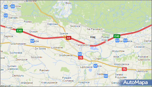 mapa Targowisko gmina Kłaj, Targowisko gmina Kłaj na mapie Targeo