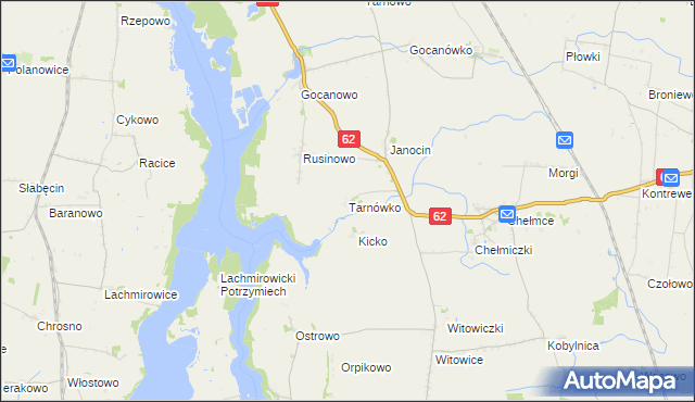 mapa Tarnówko gmina Kruszwica, Tarnówko gmina Kruszwica na mapie Targeo