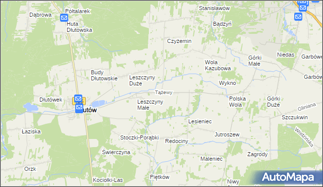 mapa Tążewy, Tążewy na mapie Targeo