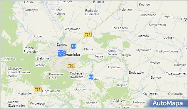 mapa Tęcza, Tęcza na mapie Targeo