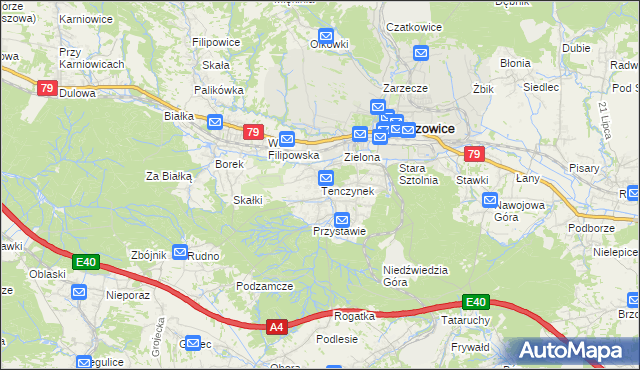 mapa Tenczynek, Tenczynek na mapie Targeo