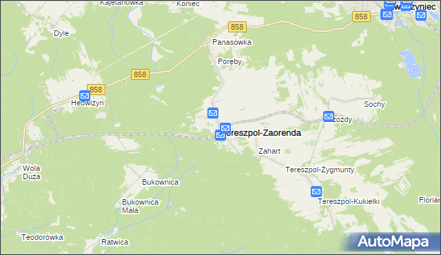 mapa Tereszpol-Zaorenda, Tereszpol-Zaorenda na mapie Targeo