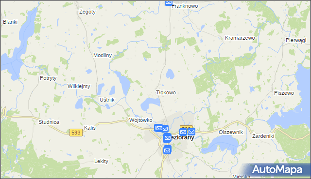 mapa Tłokowo, Tłokowo na mapie Targeo