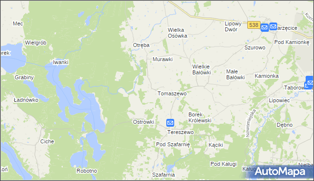 mapa Tomaszewo gmina Kurzętnik, Tomaszewo gmina Kurzętnik na mapie Targeo